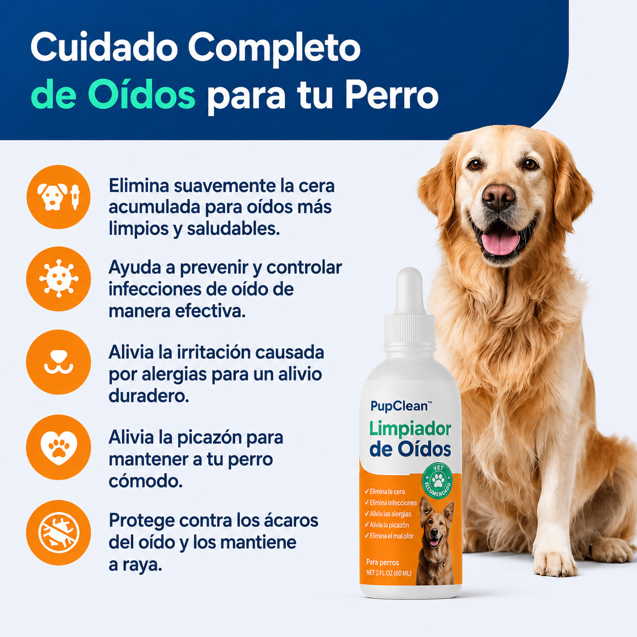 PupClean™ Orejas Limpias y Saludables