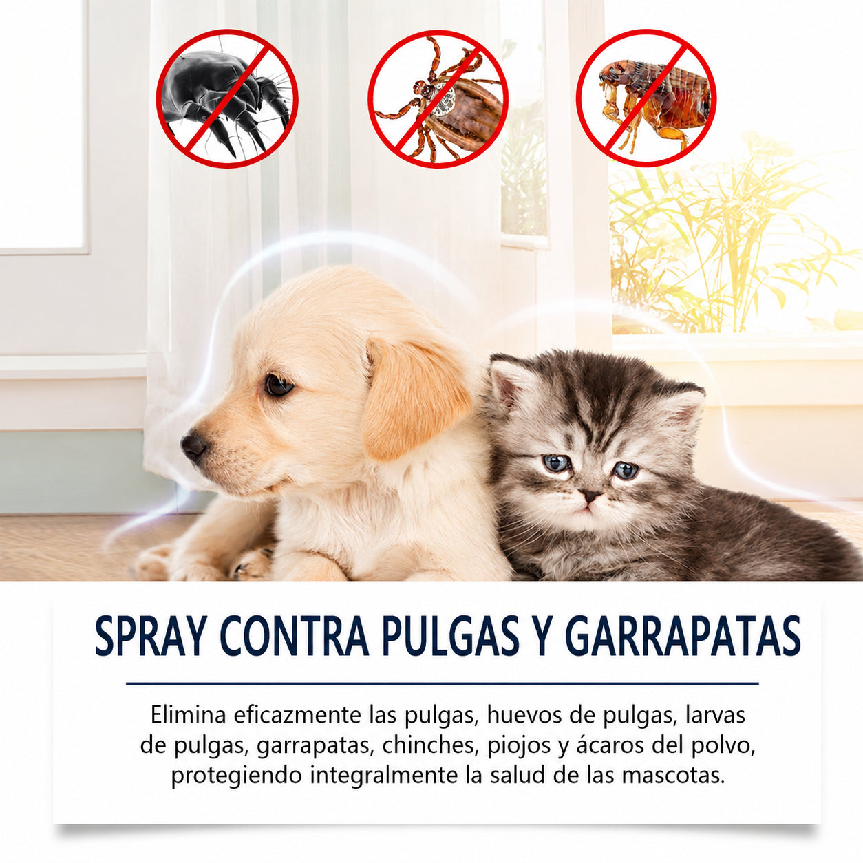 Spray natural para la defensa contra pulgas y garrapatas