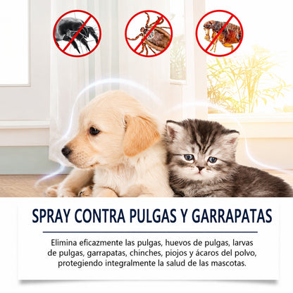 Spray natural para la defensa contra pulgas y garrapatas