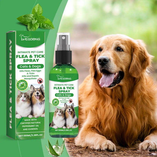 Spray natural para la defensa contra pulgas y garrapatas